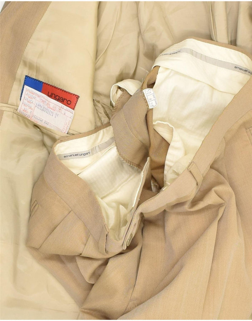 UNGARO Mens 2 Piece Suit IT 50 Large Beige Virgin Wool | Vintage Ungaro | Thrift | Second-Hand Ungaro | Used Clothing | Messina Hembry 