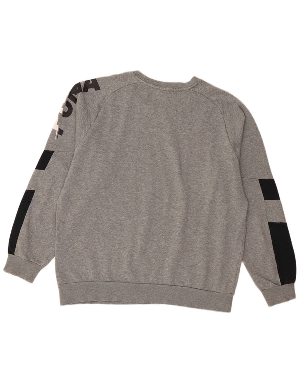Puma Mens Graphic Sweatshirt Jumper Large Grey Colourblock