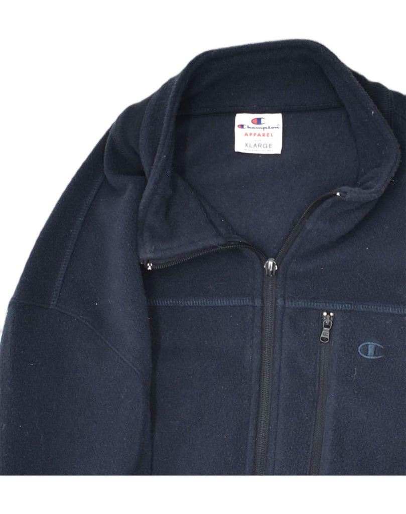 CHAMPION Mens Apparel Fleece Jacket UK 42 XL Navy Blue | Vintage Champion | Thrift | Second-Hand Champion | Used Clothing | Messina Hembry 