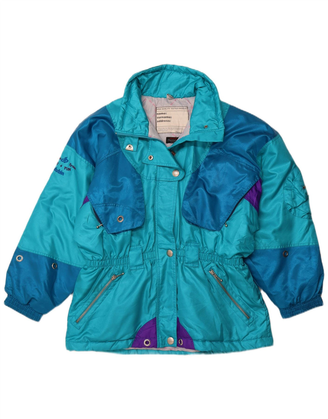 DUBIN Womens Oversized Ski Jacket EU 44 XL Blue Colourblock Sports