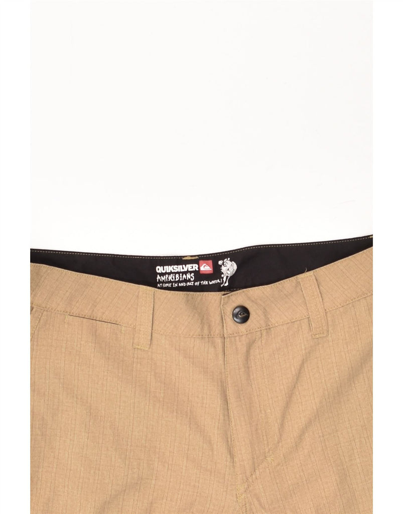 QUIKSILVER Mens Chino Shorts W32 Medium  Brown Polyester | Vintage Quiksilver | Thrift | Second-Hand Quiksilver | Used Clothing | Messina Hembry 