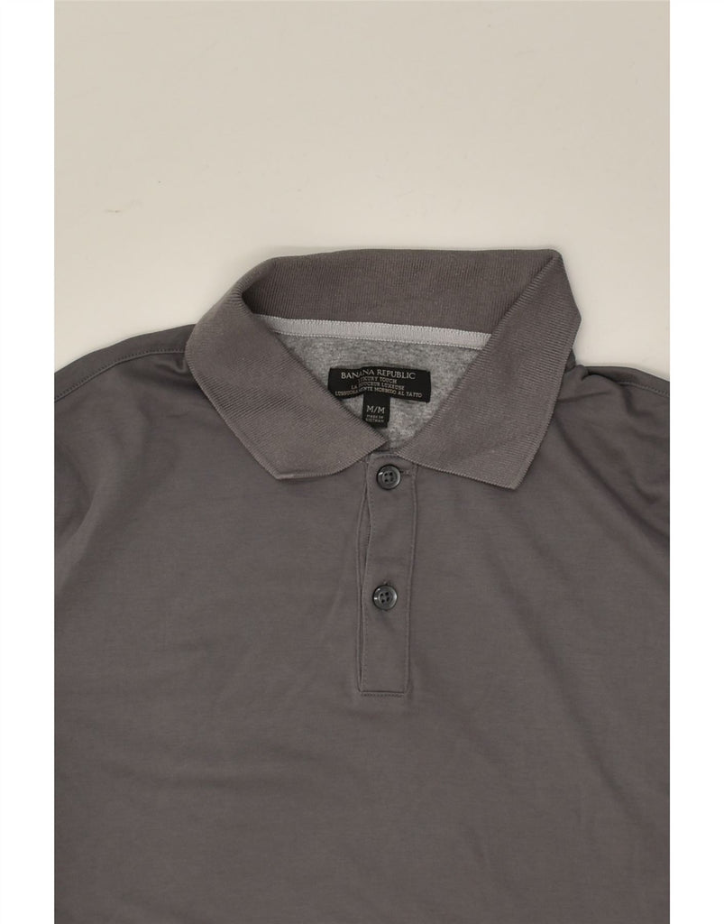 BANANA REPUBLIC Mens Polo Shirt Medium Grey Cotton | Vintage Banana Republic | Thrift | Second-Hand Banana Republic | Used Clothing | Messina Hembry 