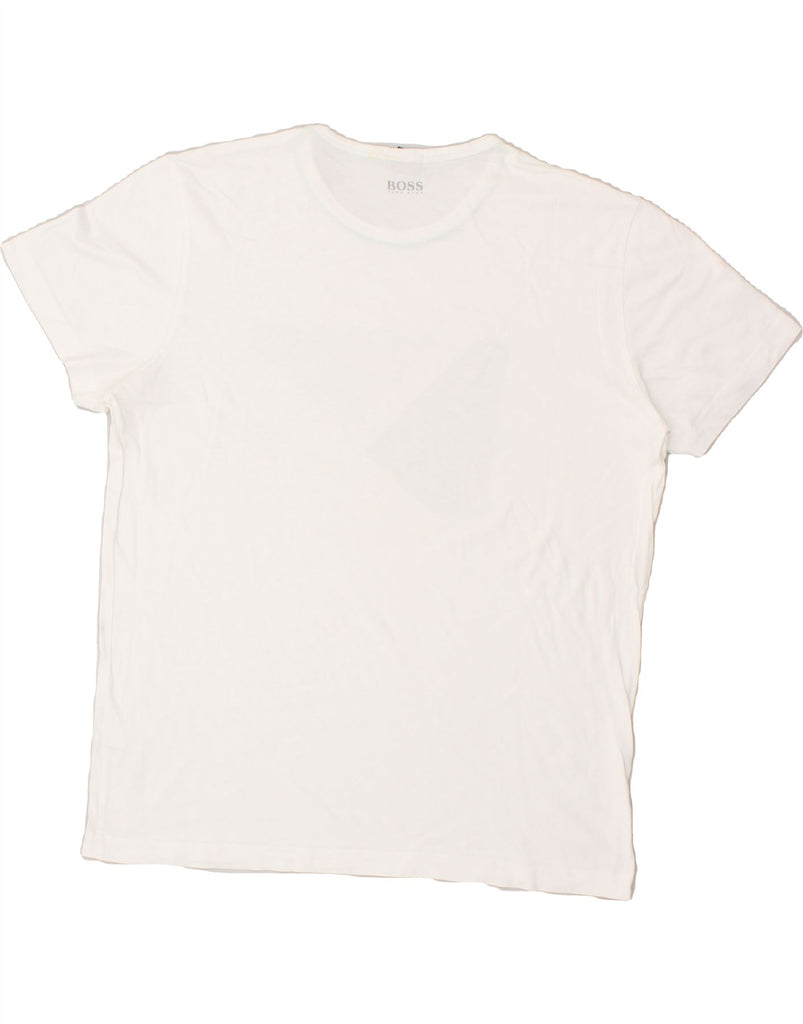 HUGO BOSS Mens Slim Graphic T-Shirt Top XL White Cotton | Vintage Hugo Boss | Thrift | Second-Hand Hugo Boss | Used Clothing | Messina Hembry 