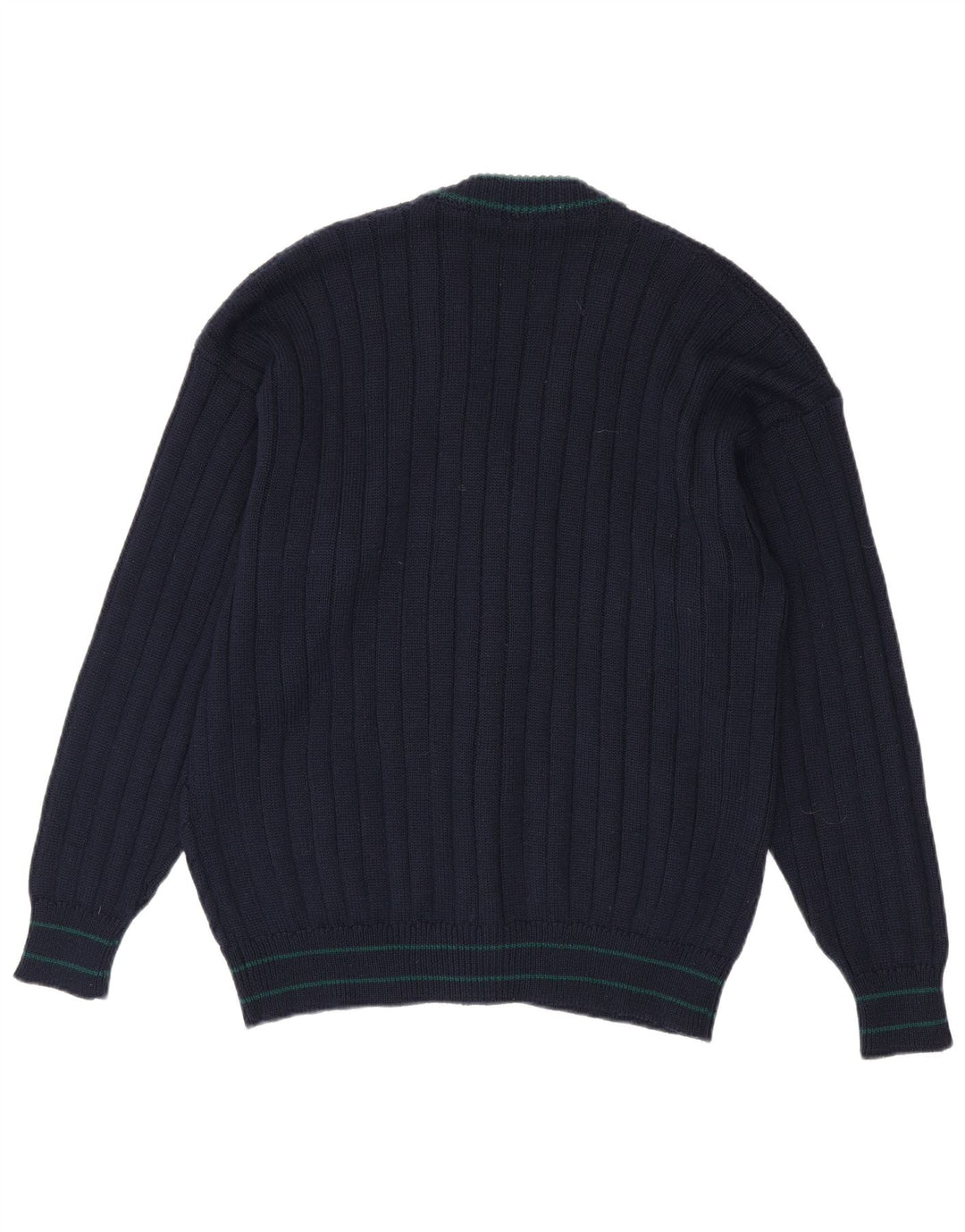 Vintage Mens Cardigan Sweater Medium Navy Blue