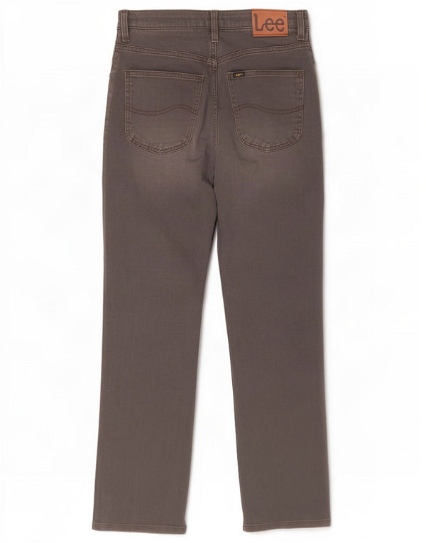 Lee Mens Brooklyn Straight Casual Trousers W32 L32 Grey Cotton