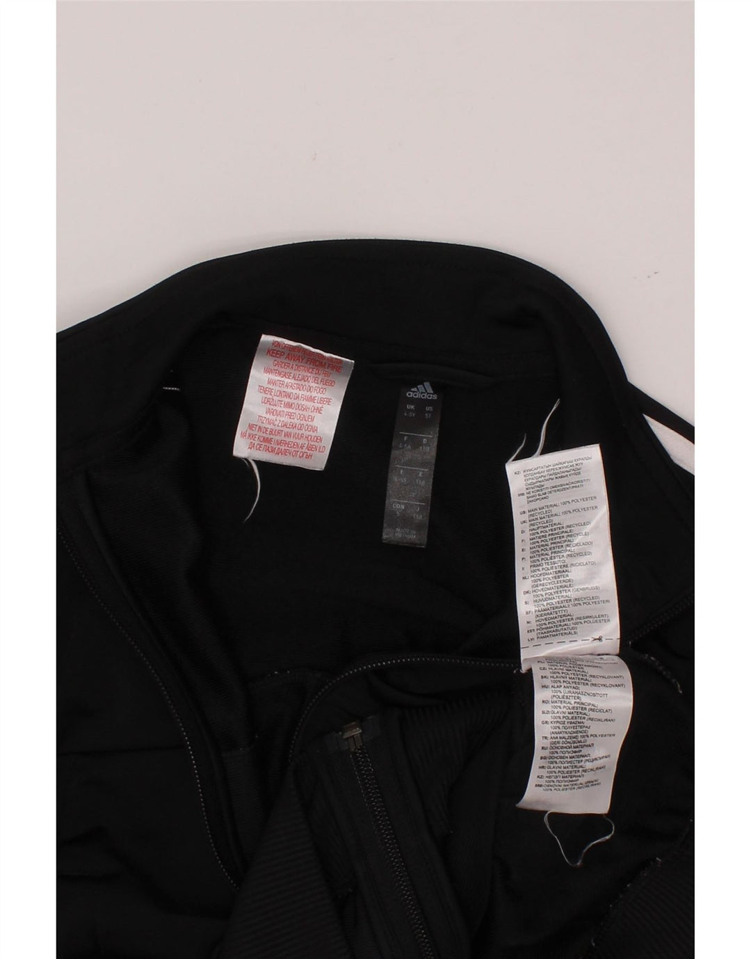 ADIDAS Boys Aeroready Tracksuit Top Jacket 4-5 Years Black Polyester