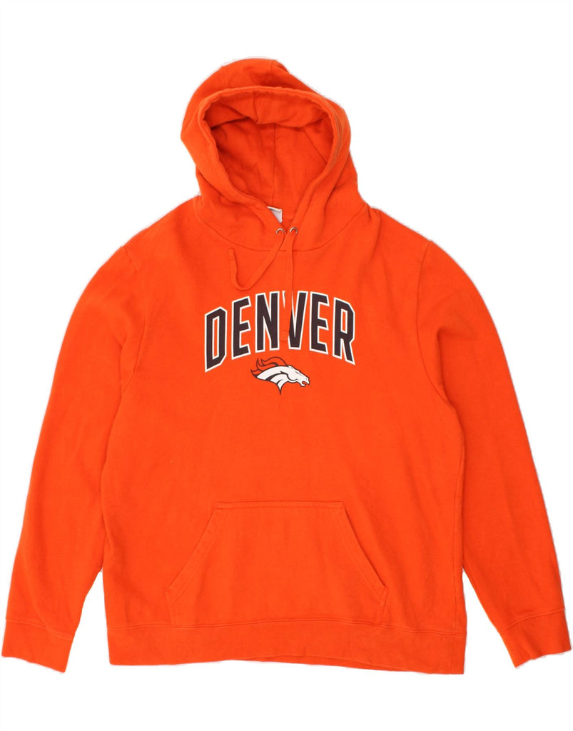 MAJESTIC Mens Denver Graphic Hoodie Jumper Large Orange Cotton | Vintage Majestic | Thrift | Second-Hand Majestic | Used Clothing | Messina Hembry 