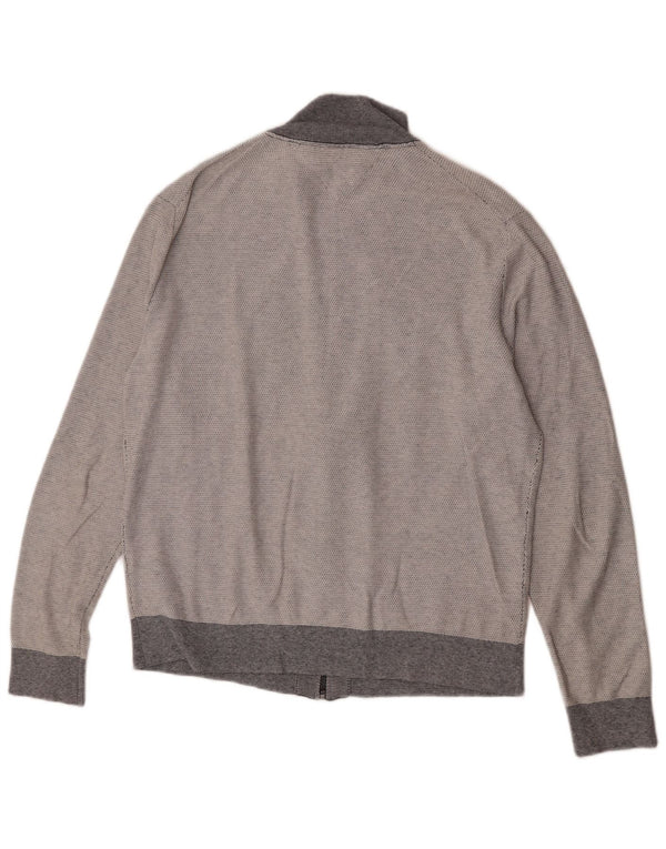 Tommy Hilfiger Mens Cardigan Sweater 2XL Grey Colourblock Cotton