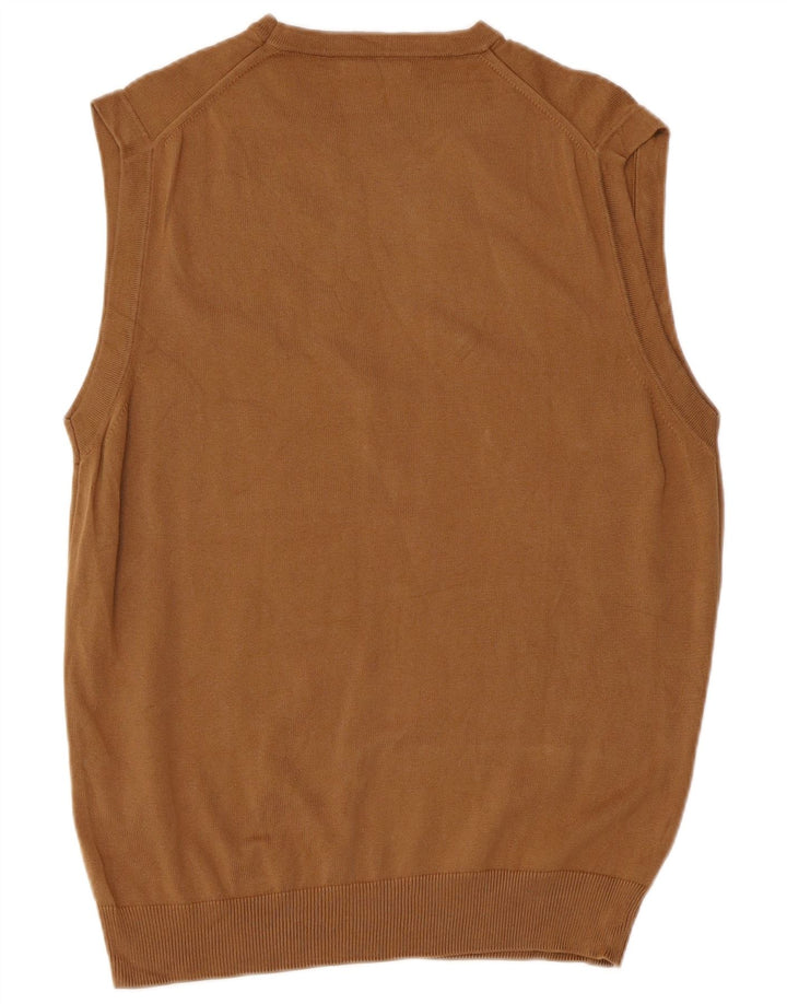 ZARA Mens Vest Tank Top Medium Brown Cotton