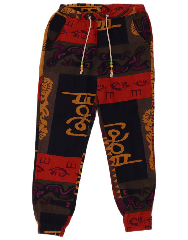 VINTAGE Girls Casual Trousers 15-16 Years 2XL W30 L25 Multicoloured