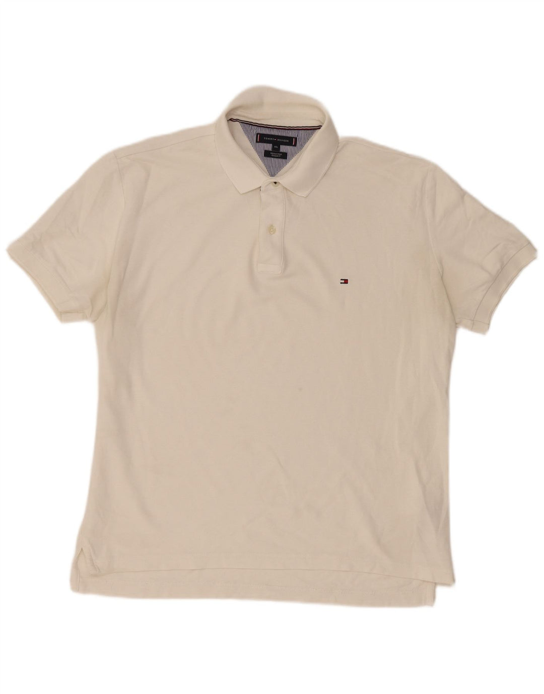Tommy Hilfiger Mens Regular Fit Polo Shirt 2XL White Cotton