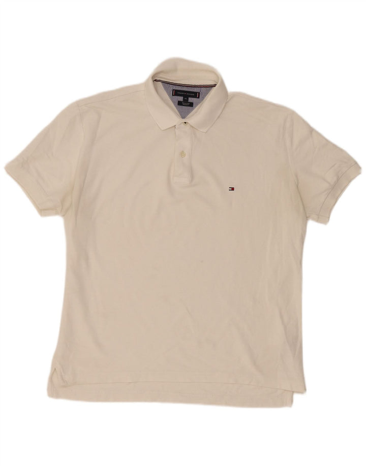 Tommy Hilfiger Mens Regular Fit Polo Shirt 2XL White Cotton