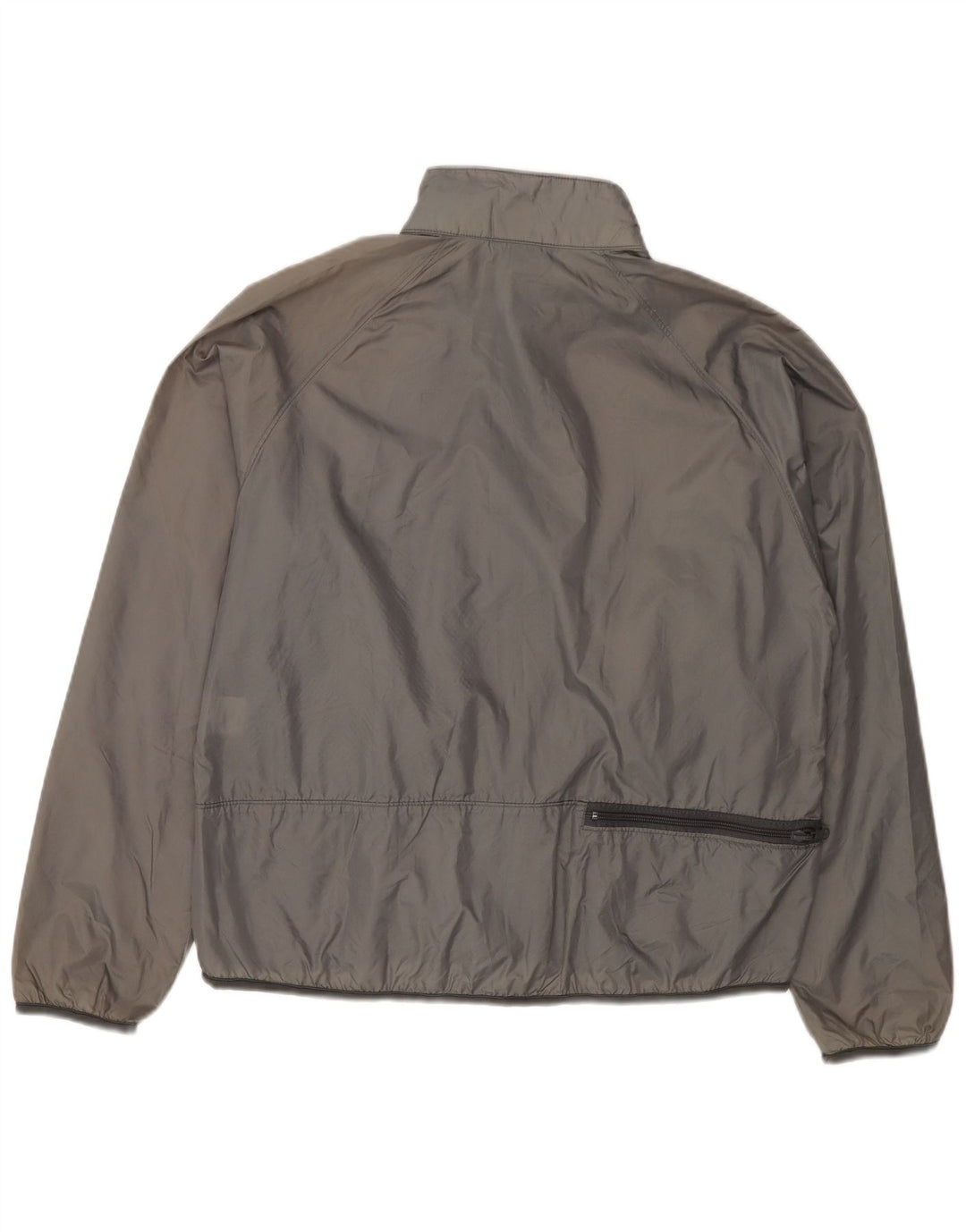 LANDS END Mens Tracksuit Top Jacket Medium Grey Nylon