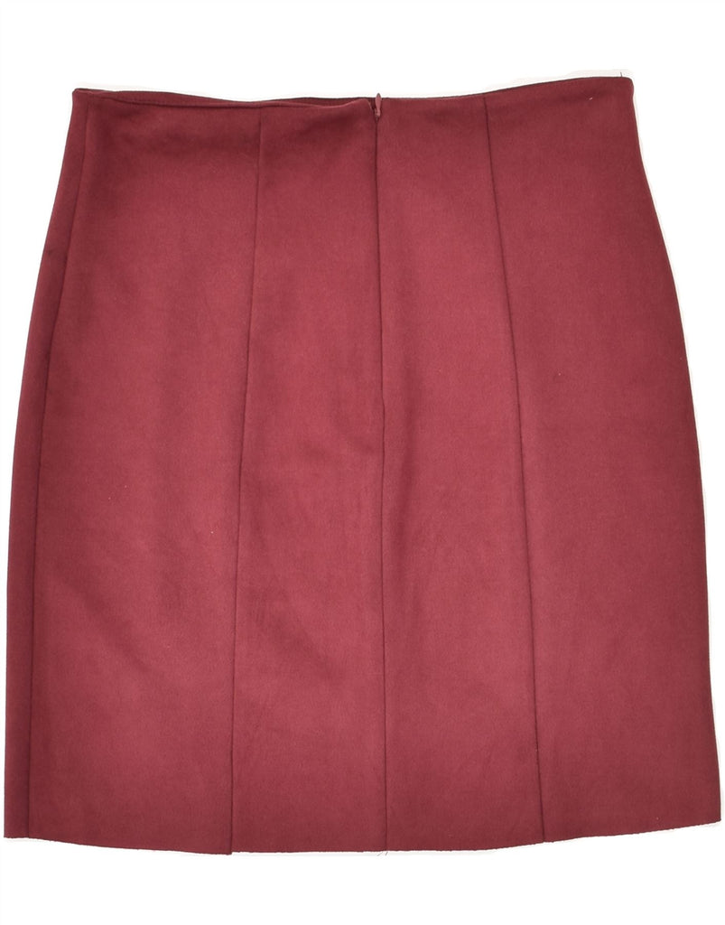 TALLY WEIJL Womens Straight Skirt UK 10 Small W27 Burgundy Polyester | Vintage Tally Weijl | Thrift | Second-Hand Tally Weijl | Used Clothing | Messina Hembry 