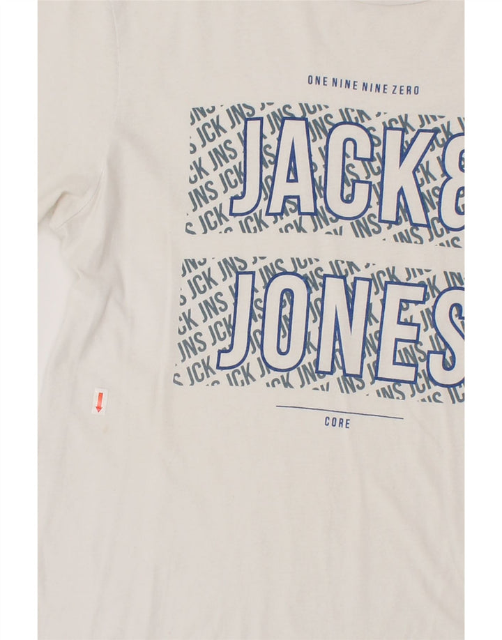 JACK & JONES Mens Graphic T-Shirt Top Small White Cotton Vintage Jack & Jones and Second-Hand Jack & Jones from Messina Hembry 