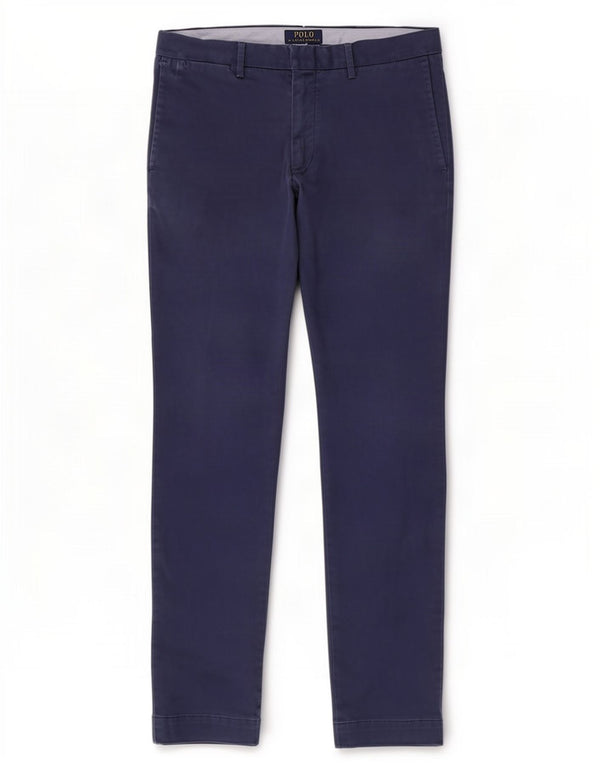 Polo Ralph Lauren Mens Slim Fit Suit Trousers W30 L34 Blue Cotton