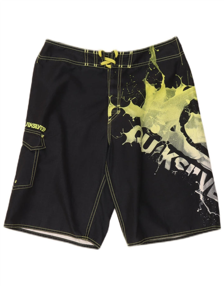Quiksilver Boys Abstract Pattern Swimming Shorts 15-16 Years Black Tie Dye