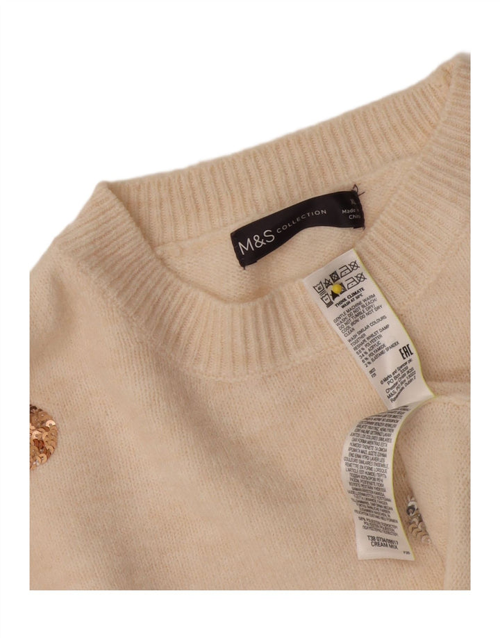 Marks & Spencer Womens Crew Neck Jumper Sweater UK 18 XL Off White