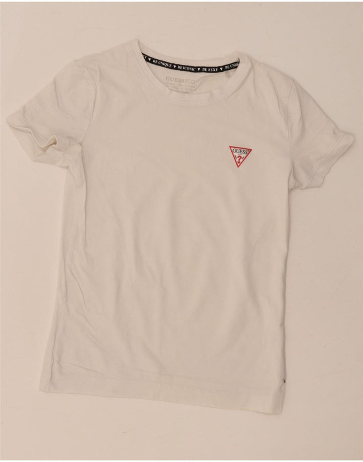 Guess Womens T-Shirt Top UK 12 Medium White
