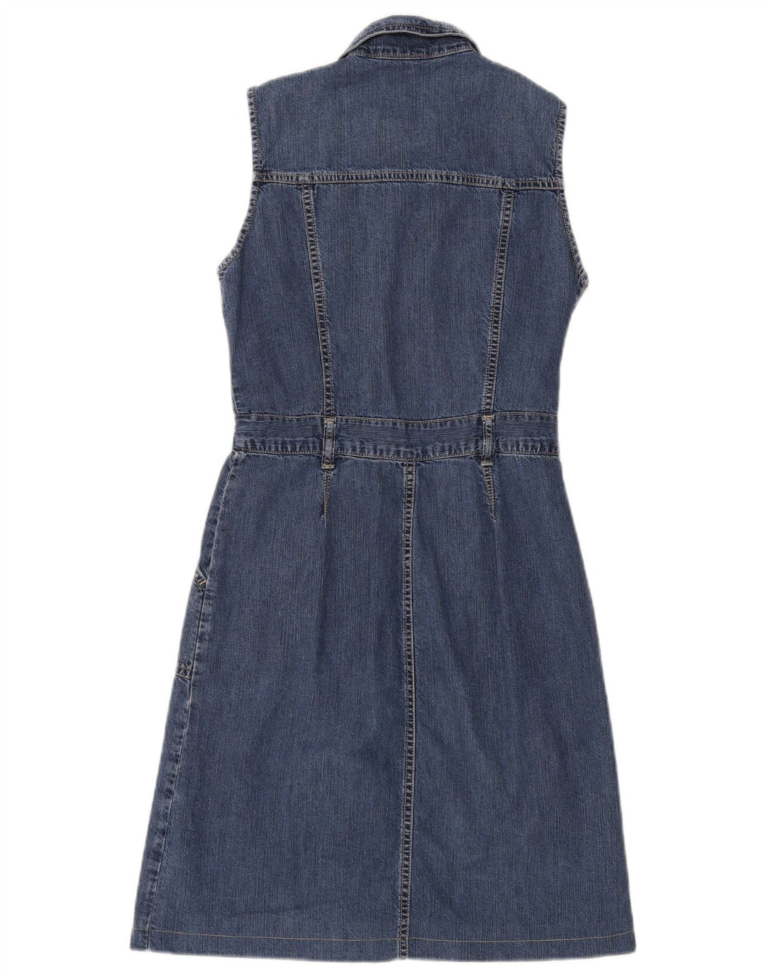 Wit Boy Womens Sleeveless Denim Dress UK 10 Small Blue Cotton