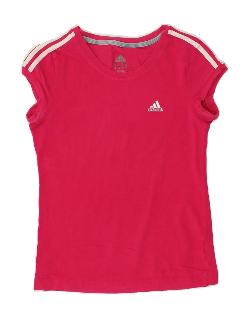 ADIDAS Womens T-Shirt Top UK 12 Medium Pink | Vintage Adidas | Thrift | Second-Hand Adidas | Used Clothing | Messina Hembry 