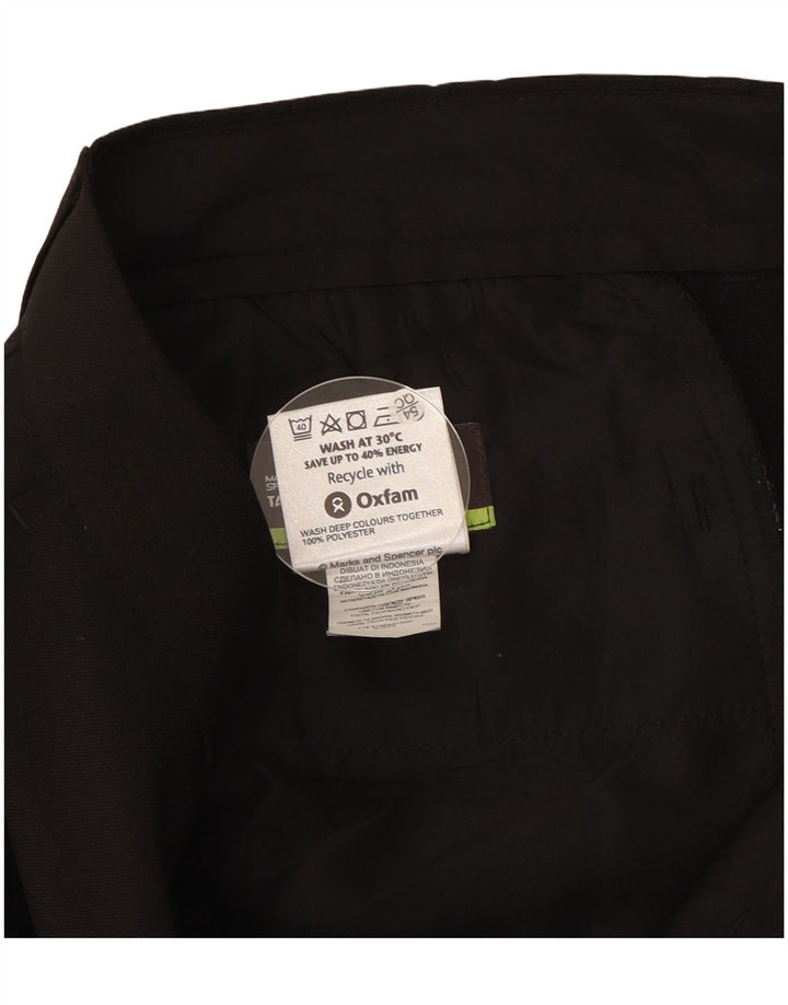 Marks & Spencer Mens Straight Chino Trousers W36 L29 Black Polyester