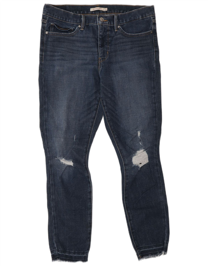 Levi's Womens 311 Distressed Shaping Skinny Jeans W31 L30 Blue Cotton