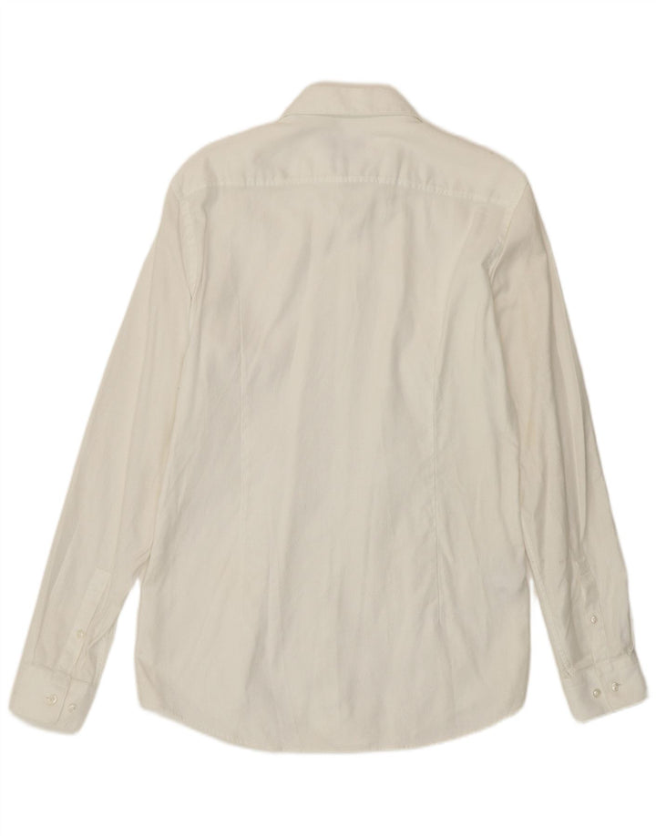 Hugo Boss Mens Slim Fit Shirt Size 40 15 3/4 Medium White Cotton