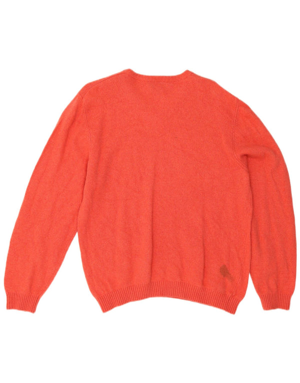 AUSTRALIAN L'ALPINA Mens V-Neck Jumper Sweater IT 56 XL Orange Cashmere