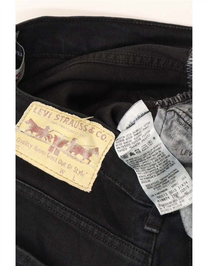 LEVI'S Mens 513 Skinny Jeans W31 L26 Black Cotton