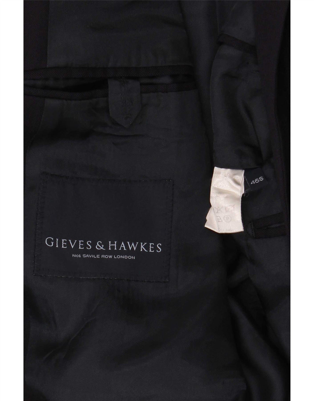 Gieves & Hawkes Mens 2 Button Blazer Jacket UK 46 3XL Navy Blue Wool