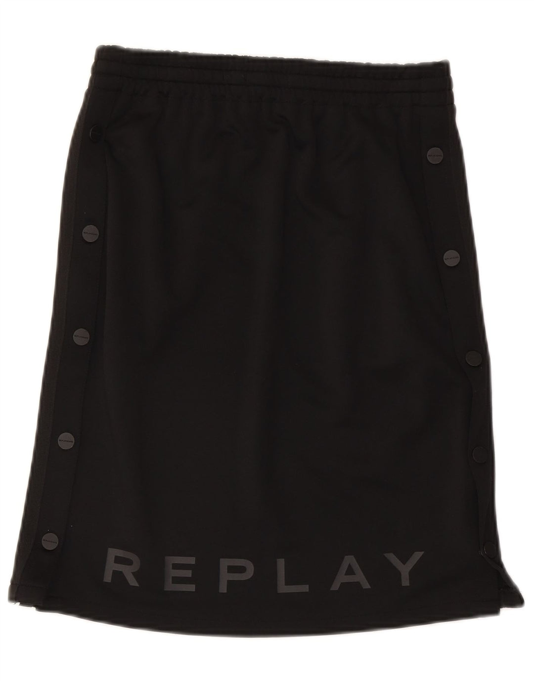 Replay Womens Graphic Skirt Small W27 Black Polyester Sports