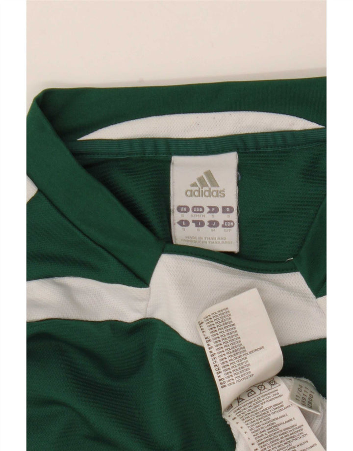 Adidas Mens Climalite Top Long Sleeve Small Green Colourblock Polyester