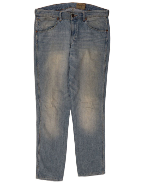 Wrangler Mens Greensboro Acid Wash Tapered Jeans W34 L32 Blue Cotton