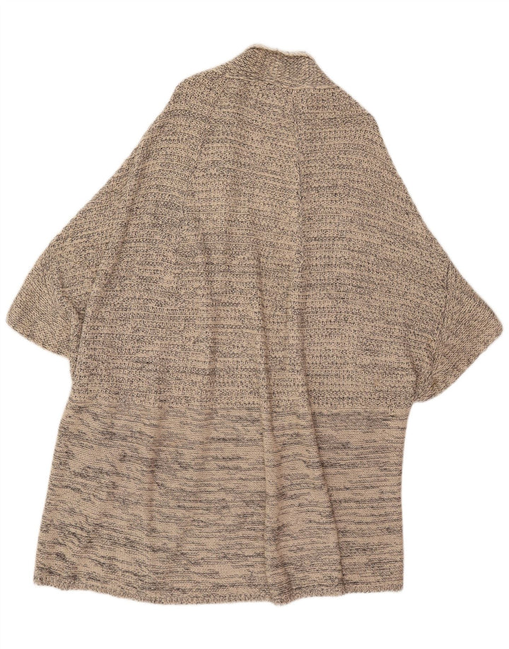 Zara Womens Oversized Poncho Cardigan Sweater UK 14 Medium Beige Cotton