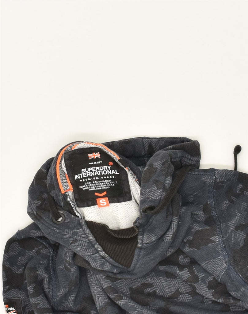 SUPERDRY Mens Hoodie Jumper Small Navy Blue Camouflage Cotton | Vintage Superdry | Thrift | Second-Hand Superdry | Used Clothing | Messina Hembry 