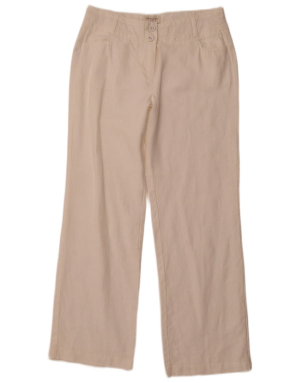 MONSOON Mens Straight Casual Trousers UK 10 Small W30 L29  White Linen