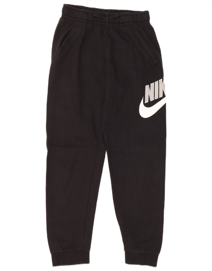 NIKE Boys Graphic Tracksuit Trousers Joggers 12-13 Years Large Black