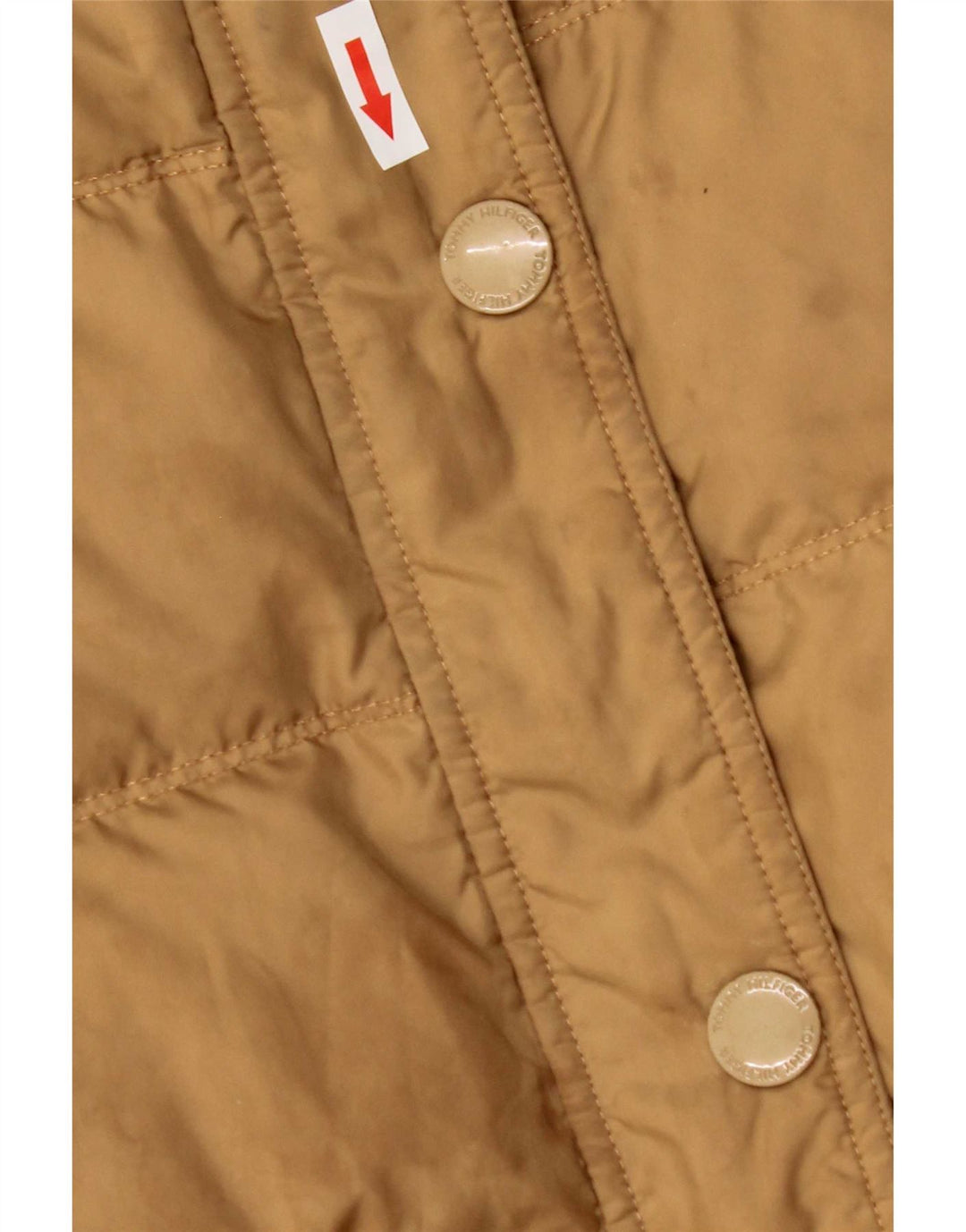 Tommy Hilfiger Womens Hooded Padded Coat UK 10 Small Brown Polyester