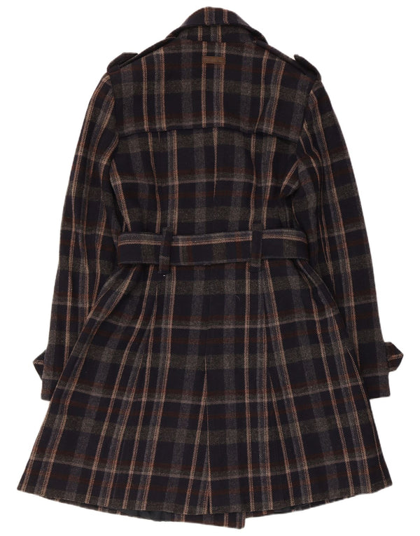 Marlboro Classics Womens Trench Coat IT 44 Medium Black Check