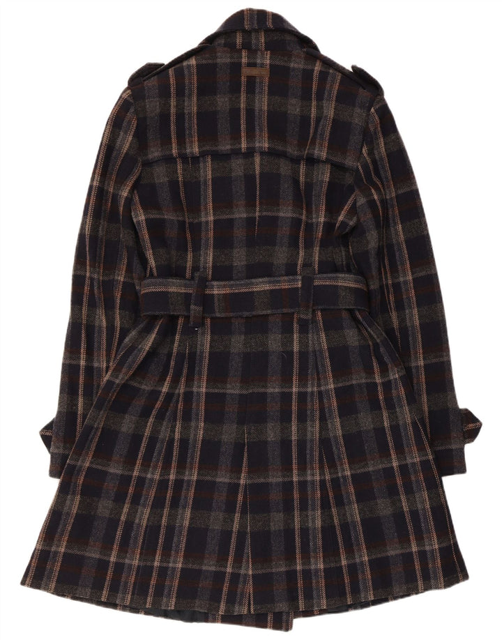 Marlboro Classics Womens Trench Coat IT 44 Medium Black Check
