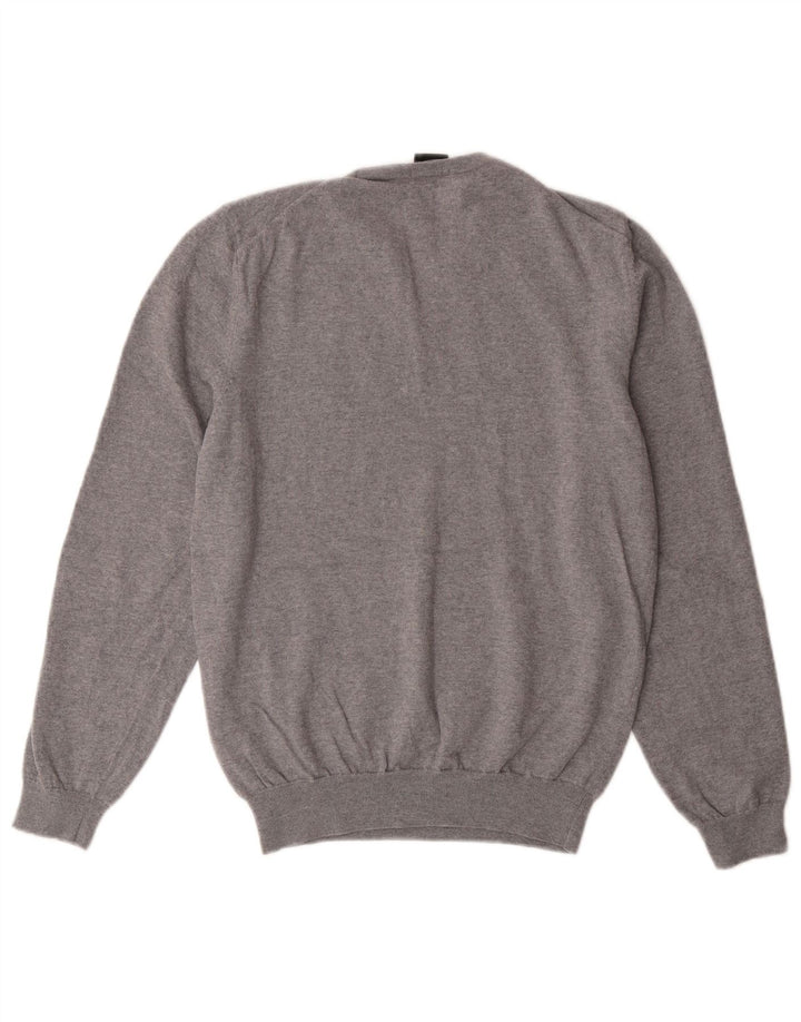 HUGO BOSS Womens V-Neck Jumper Sweater UK 10 Small Grey