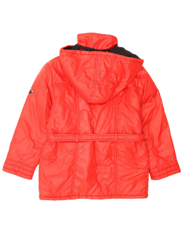 Vintage Girls Hooded Padded Jacket 15-16 Years Red Polyamide