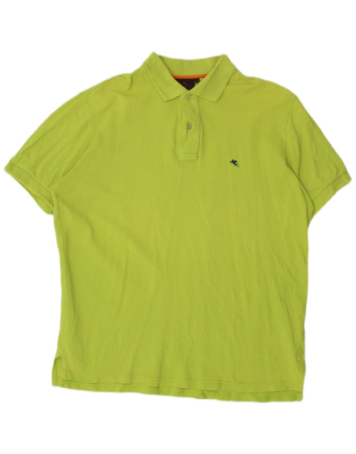 Etro Mens Polo Shirt Large Green Cotton