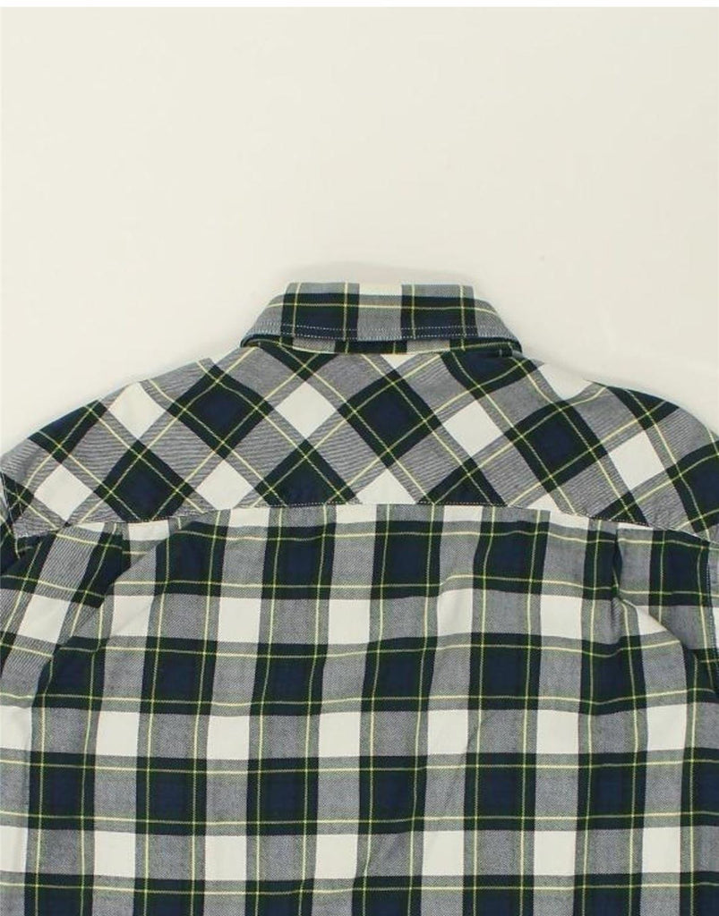 BAILO Mens Flannel Shirt Size 39 Medium Navy Blue Check Vintage Bailo and Second-Hand Bailo from Messina Hembry 