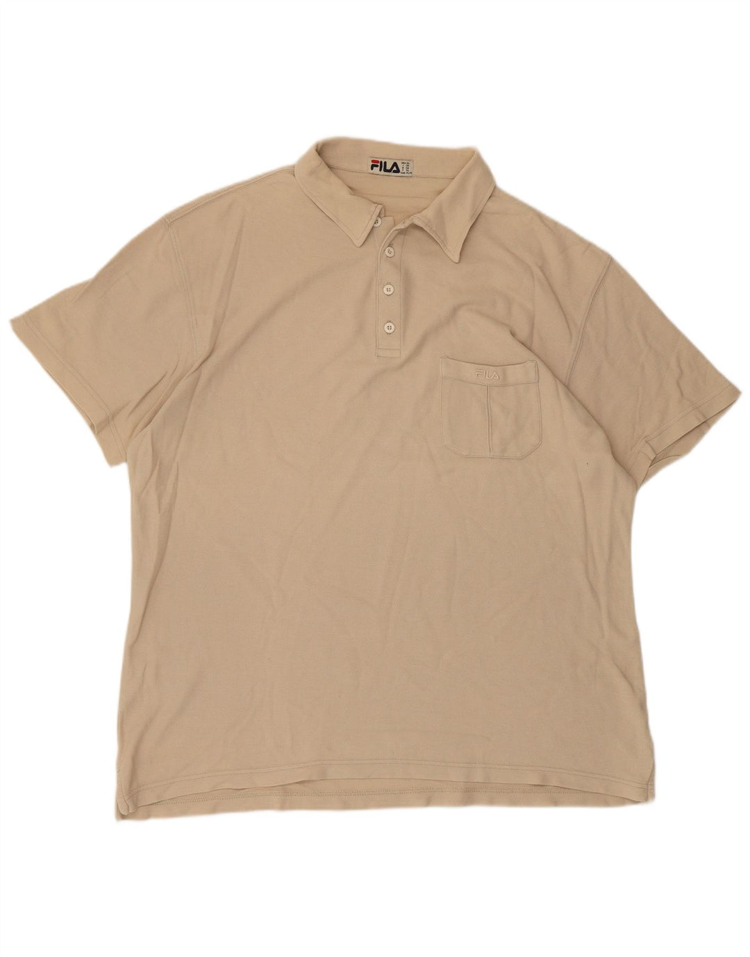 FILA Mens Polo Shirt XL Beige Cotton