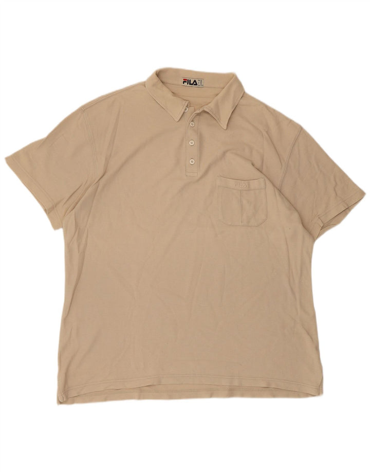 FILA Mens Polo Shirt XL Beige Cotton