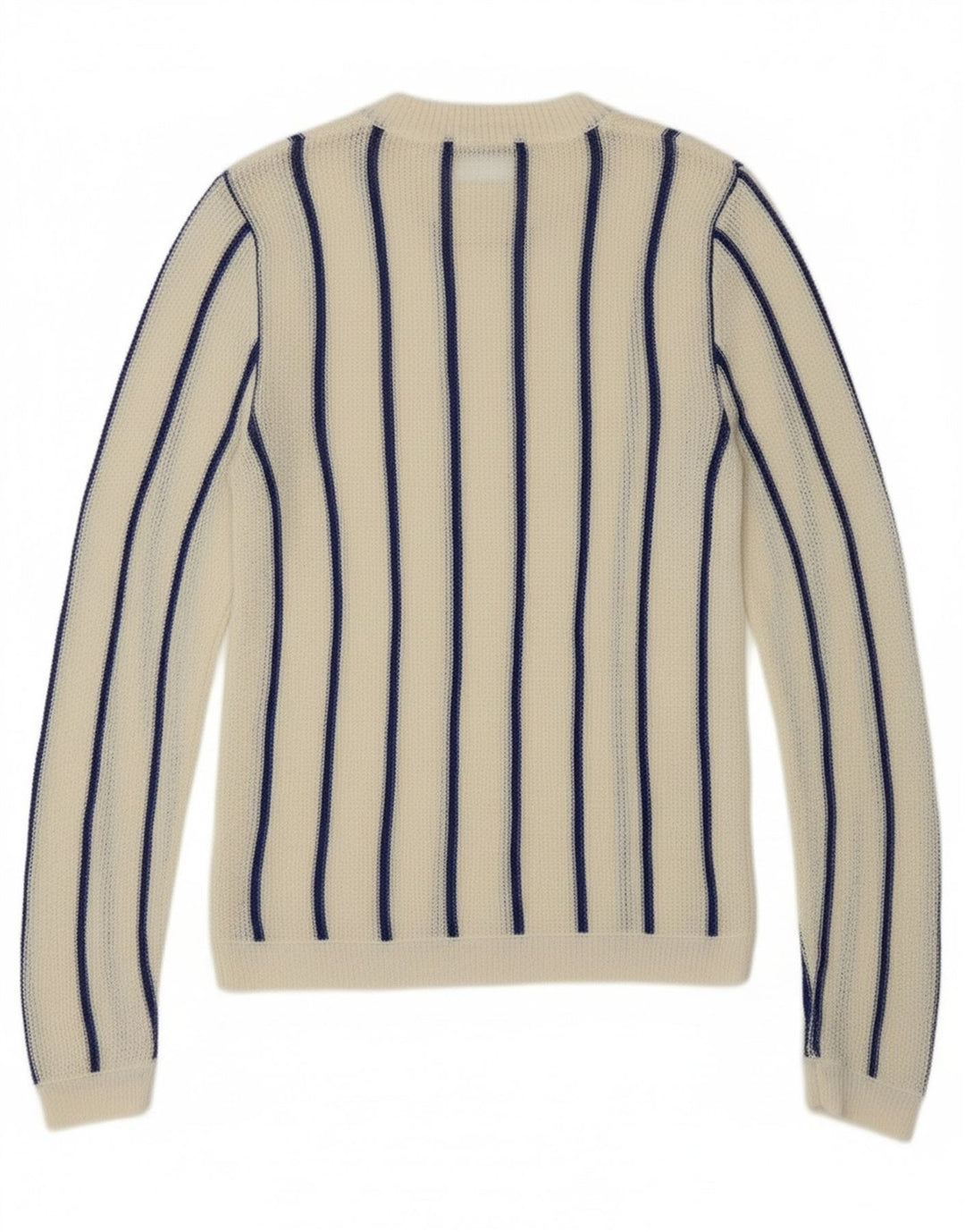 NA-KD Womens Crew Neck Jumper Sweater UK 12 Medium Off White Striped