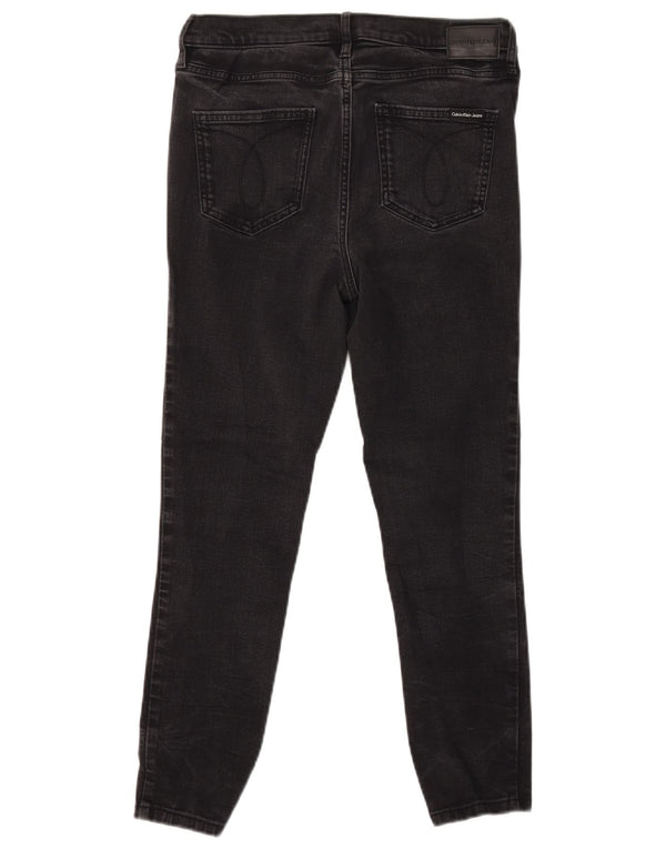 CALVIN KLEIN Womens Skinny Jeans US 10 Medium W30 L28 Black Cotton