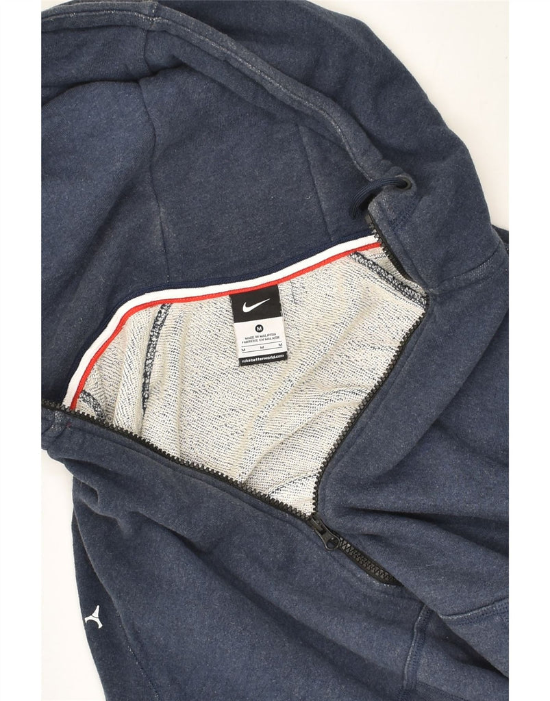 NIKE Mens Zip Hoodie Sweater Medium Navy Blue Cotton | Vintage Nike | Thrift | Second-Hand Nike | Used Clothing | Messina Hembry 